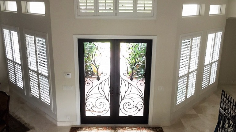 Sacramento entryway plantation shutters